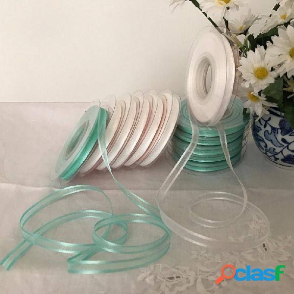 NASTRO ORGANZA DOPPIO RASO 6 MM ROTOLO BOBINA 23M