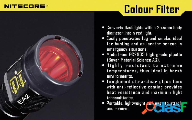NiteCore NITNFG25 Filtro colore EC1, EC2, EA1, EA2, MT2C,