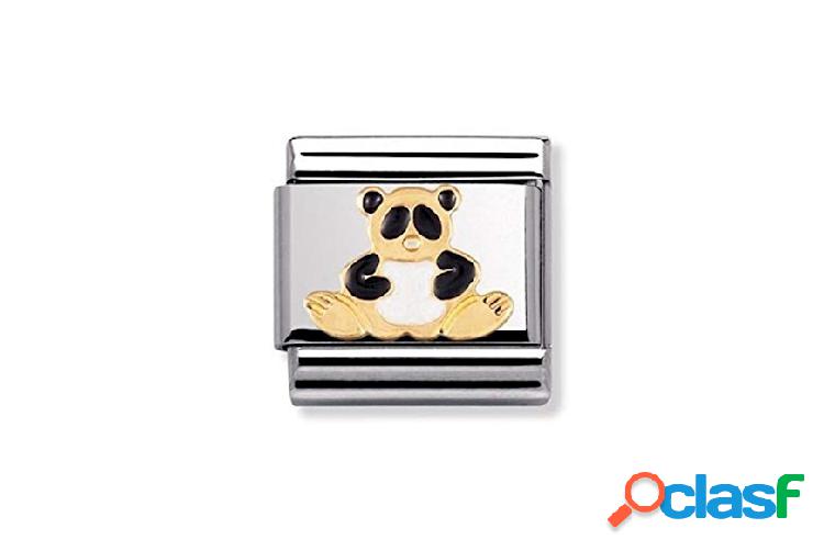 Nomination Panda Composable acciaio oro e smalto acciaio