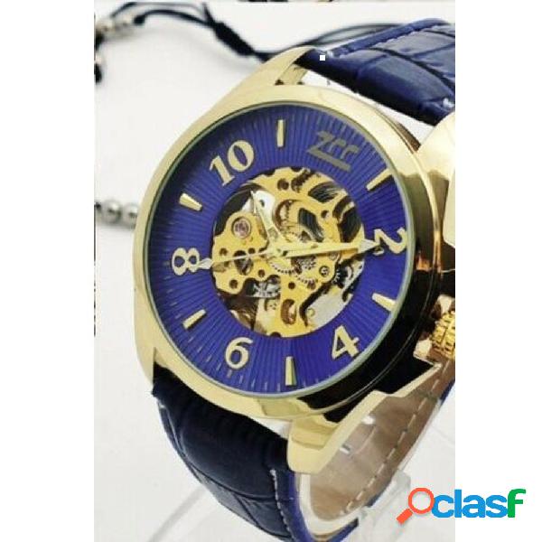 OROLOGIO POLSO ZCC UOMO AUTOMATICO ANALOGICO CINTURINO PELLE