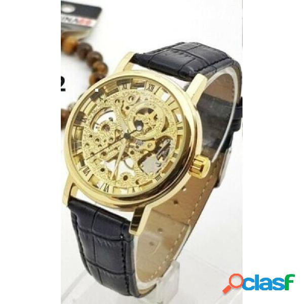 OROLOGIO POLSO ZCC UOMO AUTOMATICO CINTURINO PELLE CASUAL