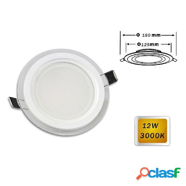 PANNELLO LED SLIM INCASSO BORDO VETRO TONDO 12 W LUCE 6500K