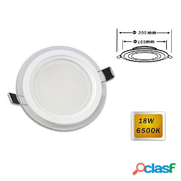 PANNELLO LED SLIM INCASSO BORDO VETRO TONDO 18 W LUCE 4000K