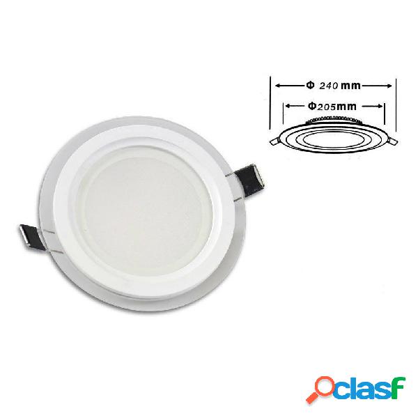 PANNELLO LED SLIM INCASSO BORDO VETRO TONDO 24 W LUCE 3000K