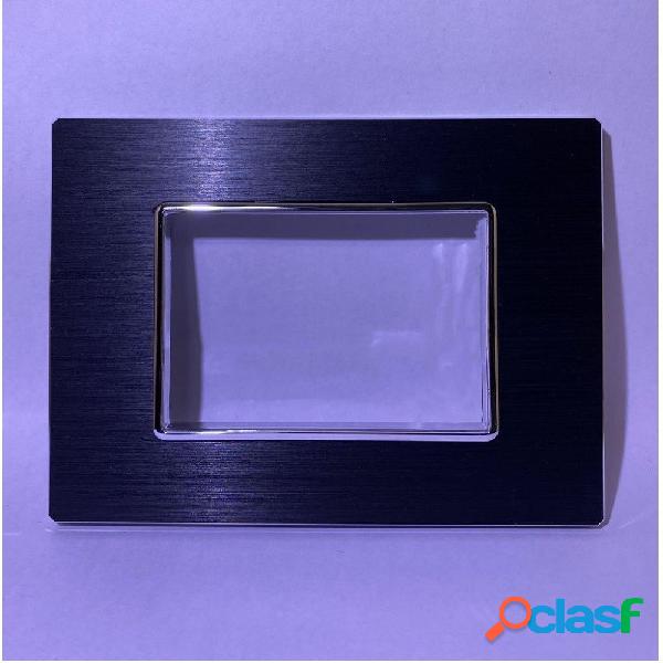 PLACCA LUXURY 3 4 6M IN METALLO NERO SATINATO COMPATIBILE