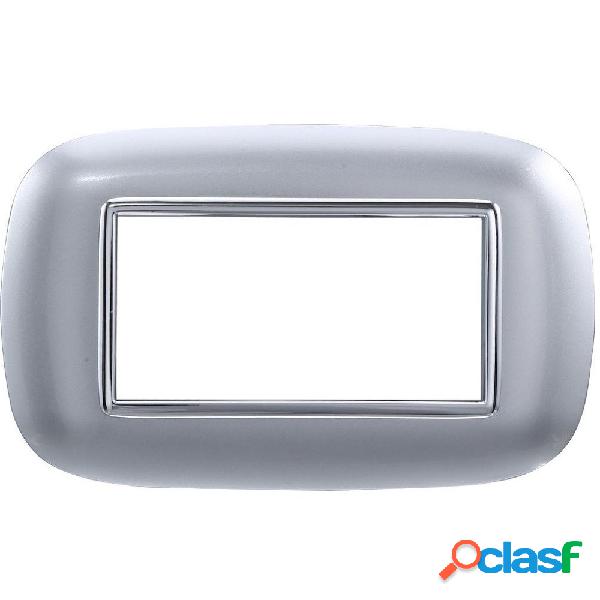 PLACCA OVAL 3 4 6 MODULI COLORE SILVER COMPATIBILE CON