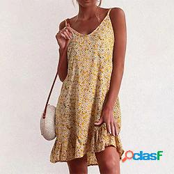 Per donna Abito linea A Mini abito corto Nero Grigio Giallo