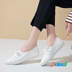 Per donna Oxford Zeppa Punta chiusa Giornaliero Cuoio Con