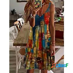 Per donna Vestito a trapezio Mini abito corto Blu Blu marino