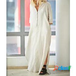 Per donna Vestito a trapezio Vestito maxi Bianco Nero Cachi