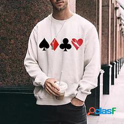 Per uomo Felpa Maglione Pop art Carte francesi Stampa