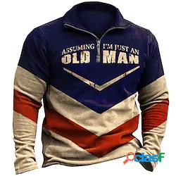 Per uomo Felpa Maglione Pop art Color Block Cerniera Stampa
