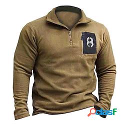 Per uomo Felpa Maglione Pop art Numero Cerniera Tasche