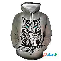 Per uomo Felpa con cappuccio pullover Fantasia animale Pop