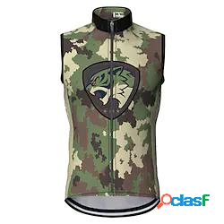 Per uomo Gilet da ciclismo Senza maniche Verde Camouflage