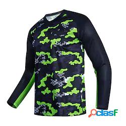 Per uomo Maglia in discesa Manica lunga Verde Camouflage