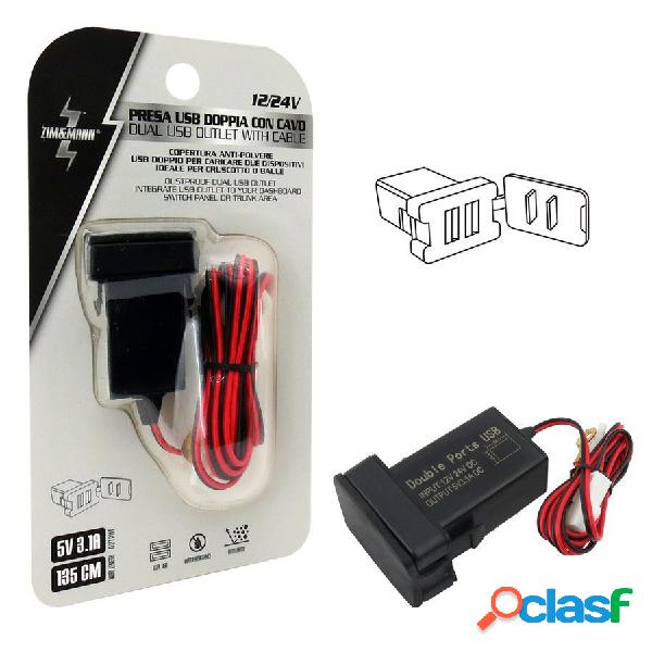 Presa di corrente USB doppio con cavo - ZIM&MANN