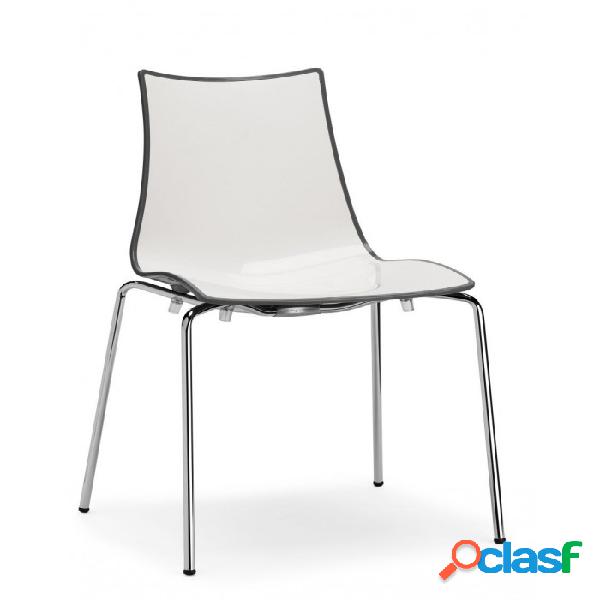 SCAB DESIGN - SEDIA ZEBRA BICOLORE STRUTTURA IN ACCIAIO