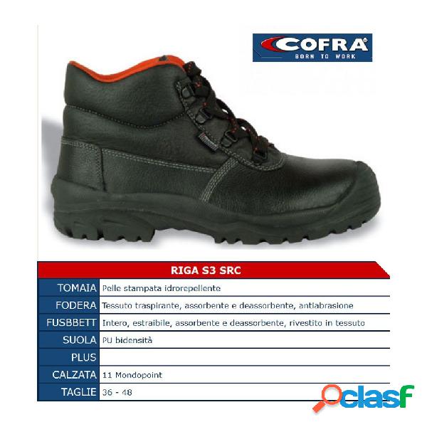 SCARPE ANTINFORTUNISTICHE RIGA ALTA IN PELLE S3 SRC COFRA