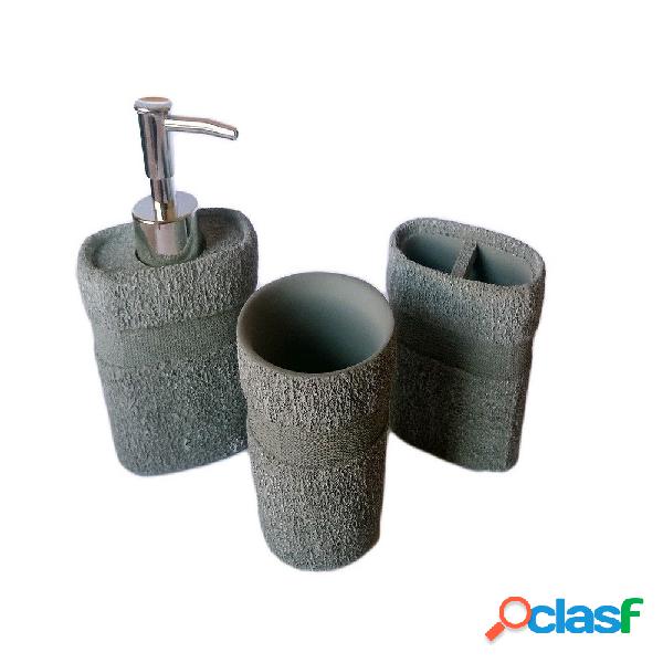 SET 3PZ. ACCESSORI BAGNO DISPENSER BICCHIERE PORTA