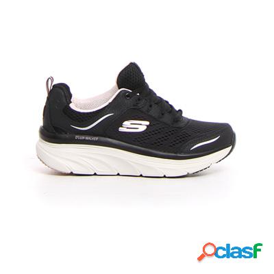SKECHERS Dlux walker - infinite motion sneaker - nero bianco