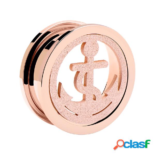Screw-on tunnel (surgical steel, rose gold) con ancora