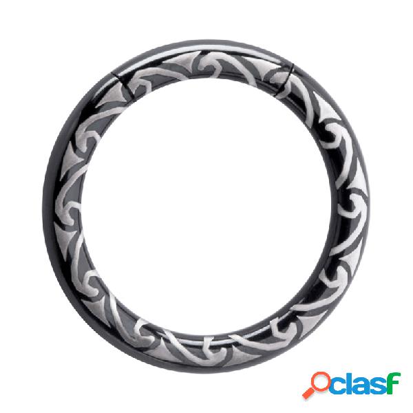 Segment ring (surgical steel, black, shiny finish Acciaio