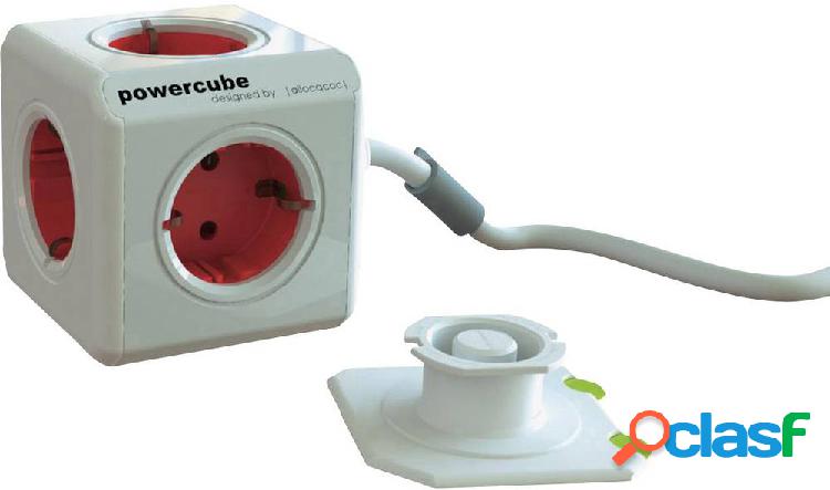 Segula 50461 Multipresa a cubo 5 scomparti Bianco, Rosso