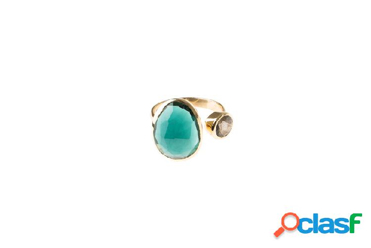 Selezione Zanolli Anello argento con pietra verde e grigia