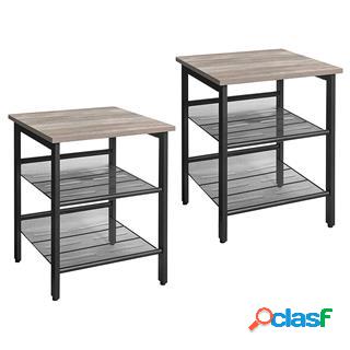 Set di 2 Tavolini DOLBY, 40x40x50 cm, Stile Industriale, In