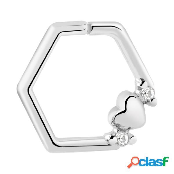 Squared continuous ring (surgical steel, silver, shiny