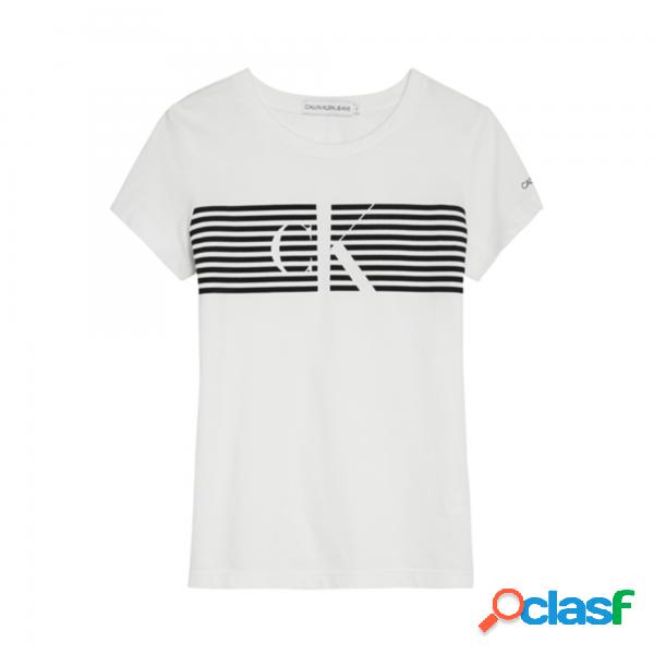 T-shirt in cotone organico sottile con logo Calvin Klein -