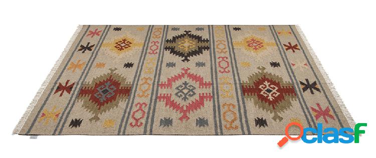 Tappeto kilim tessuto a mano in lana e cotone 160 x 230 cm