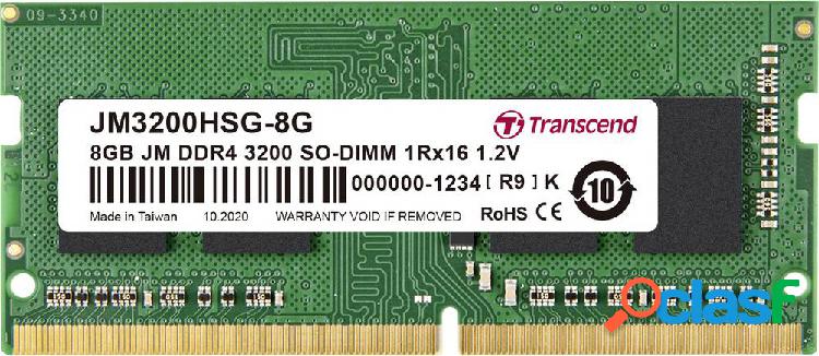Transcend JetRAM Modulo memoria Laptop DDR4 8 GB 1 x 8 GB