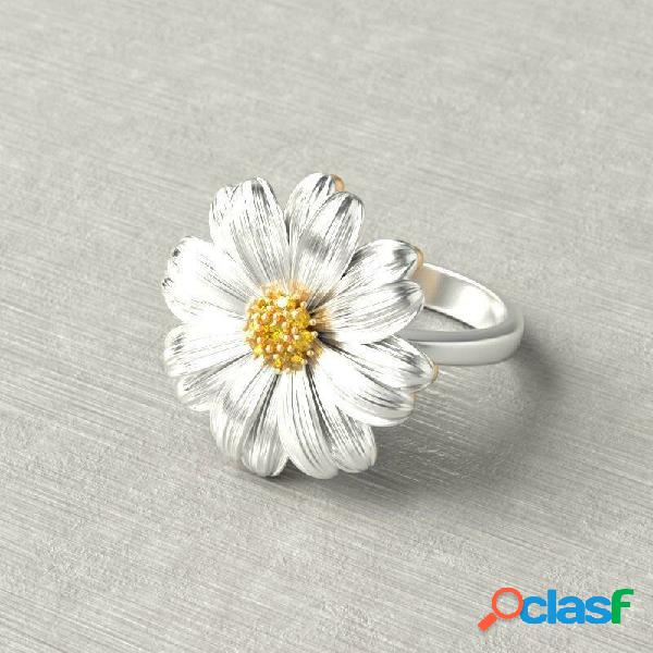 Trendy Chrysanthemum Small Daisy Flower Women Rings Wild
