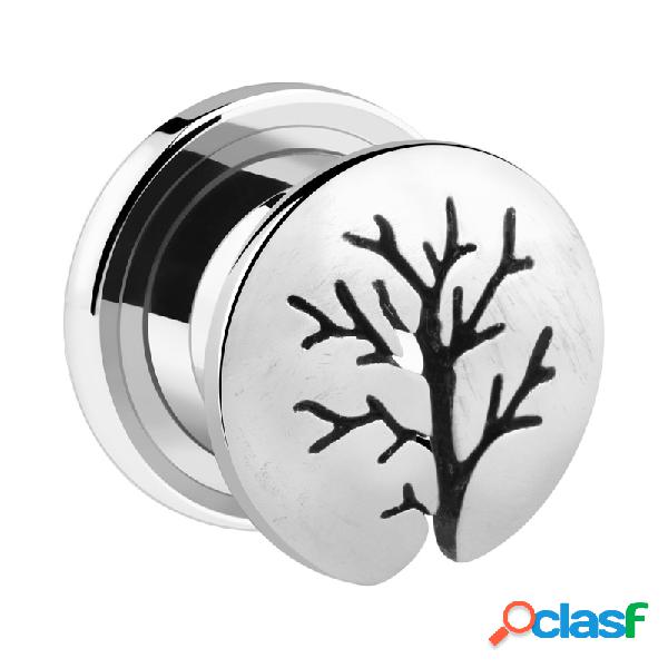Tunnel screw-on (Acciaio chirurgico, argento) con tree