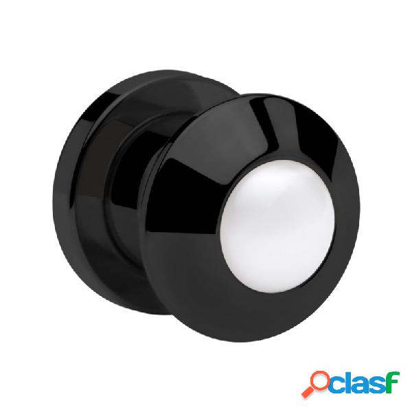 Tunnel (surgical steel, black) con convex front Acciaio