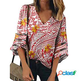 Women's Blouse Graphic Patterned Holiday Weekend Boho Half