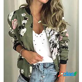 Womens Bomber Jacket Varsity Jacket Classic Regular Coat