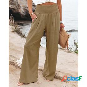 Womens Casual Fashion Wide Leg Side Pockets Culottes Wide