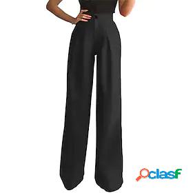 Womens Casual Patchwork Dress Pants Straight Full Length