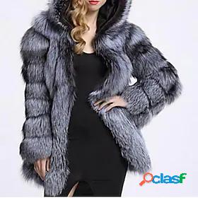 Womens Faux Fur Coat Fall Winter Wedding Daily Long Coat