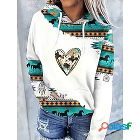 Women's Graphic Patterned Sweatshirt Valentine's Day Basic