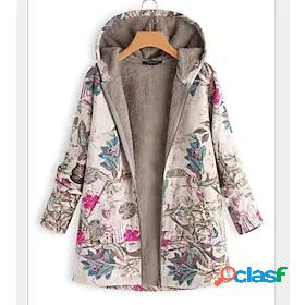 Womens Parka Regular Coat Regular Fit Ethnic Style Jacket