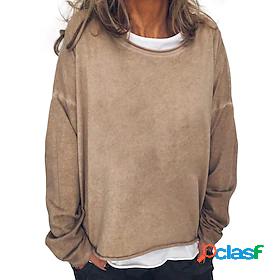 Womens Solid Color Womens Hoodies Long Sleeve Sweater