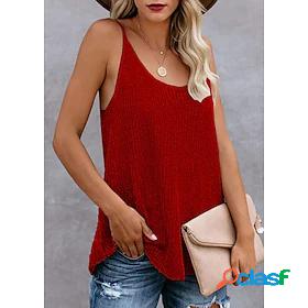 Womens Sweater Vest Jumper Knit Knitted U Neck Solid Color