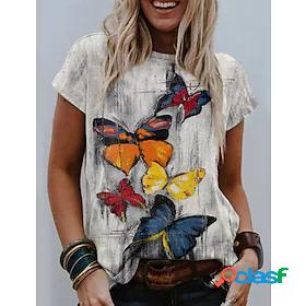 Womens T shirt Tee Butterfly Casual Holiday Weekend