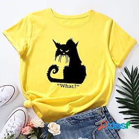 Womens T shirt Tee Casual Daily T shirt Tee Round Neck Basic