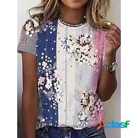 Womens T shirt Tee Floral Casual Holiday Weekend Floral
