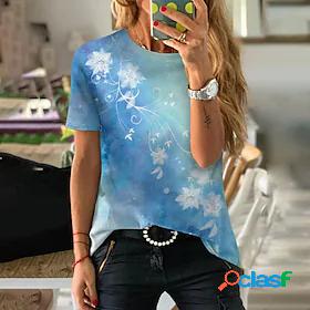 Womens T shirt Tee Floral Casual Holiday Weekend Floral